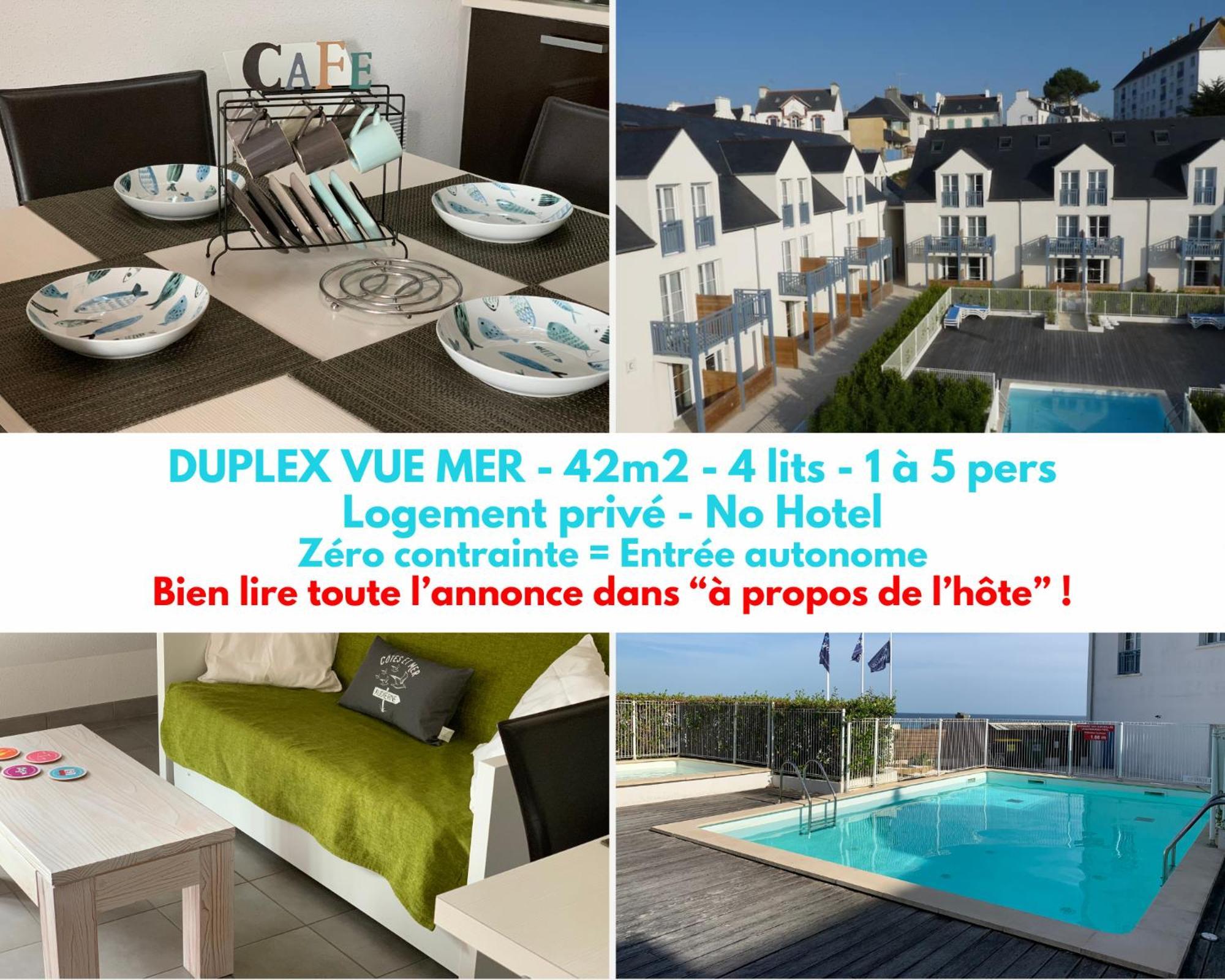 Duplex Vue Mer - Plage A 100M- 4 Lits - Parking Sous Sol Audierne Buitenkant foto